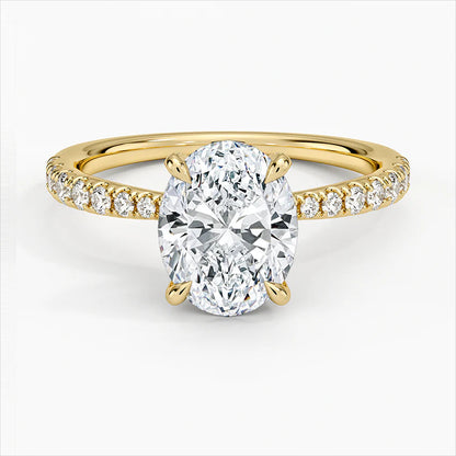 Bornreal Lab-Grown Diamond Engagement Ring Oval Gemstone.