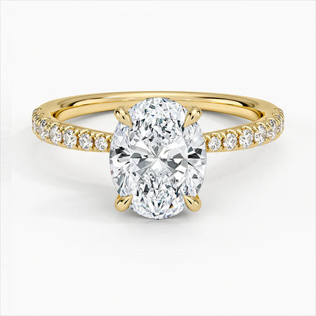 Bornreal Lab-Grown Diamond Engagement Ring Oval Gemstone.