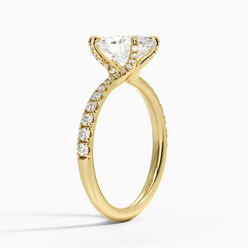 Bornreal Lab-Grown Diamond Engagement Ring Oval Gemstone.