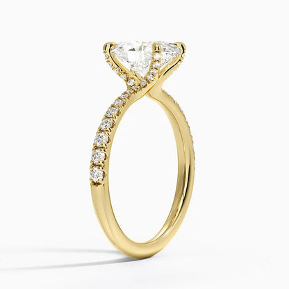 Bornreal Lab-Grown Diamond Engagement Ring Oval Gemstone.