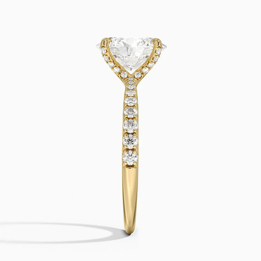 Bornreal Lab-Grown Diamond Engagement Ring Oval Gemstone.