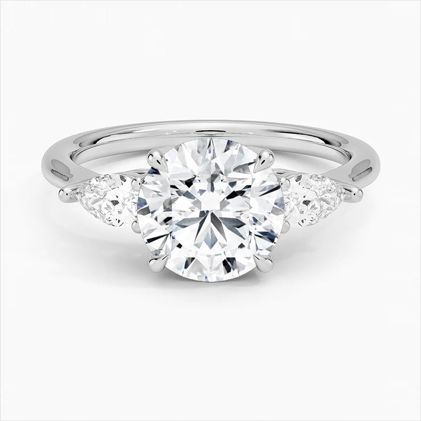 Bornreal Lab-Grown Diamond Engagement Ring with Round Accents.