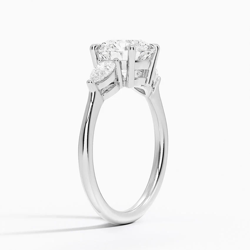 Bornreal Lab-Grown Diamond Engagement Ring with Round Accents.