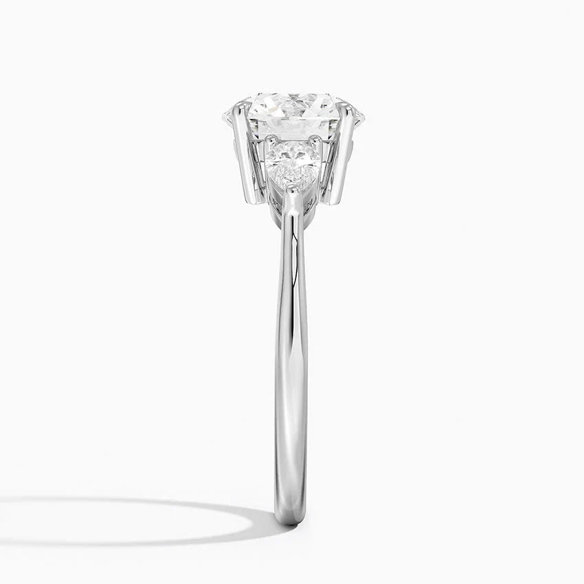 Bornreal Lab-Grown Diamond Engagement Ring with Round Accents.