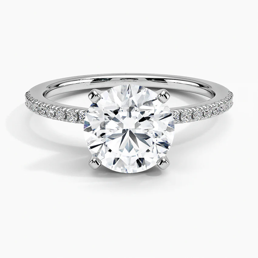 Bornreal Lab-Grown Diamond Half Coverage Round Diamond Engagement Ring.