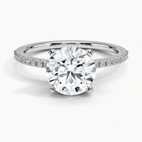 Bornreal Lab-Grown Diamond Half Coverage Round Diamond Engagement Ring.