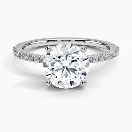 Bornreal Lab-Grown Diamond Half Coverage Round Diamond Engagement Ring.