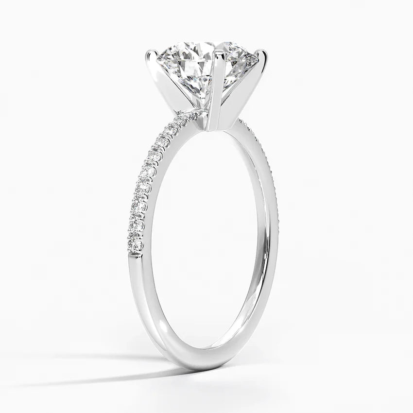 Bornreal Lab-Grown Diamond Half Coverage Round Diamond Engagement Ring.