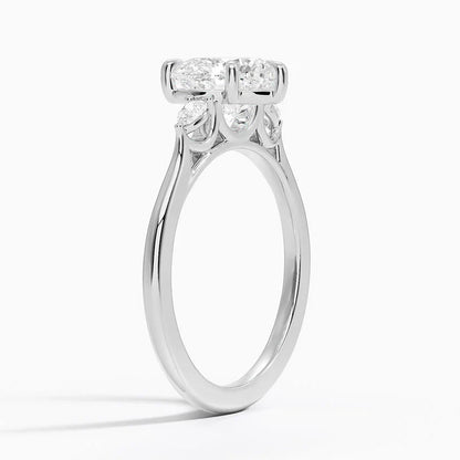 Bornreal Lab-Grown Diamond Heart Diamond Gemstone Three-Stone Customized.