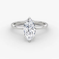 Bornreal Lab-Grown Diamond Marquise Halo Engagement Ring.