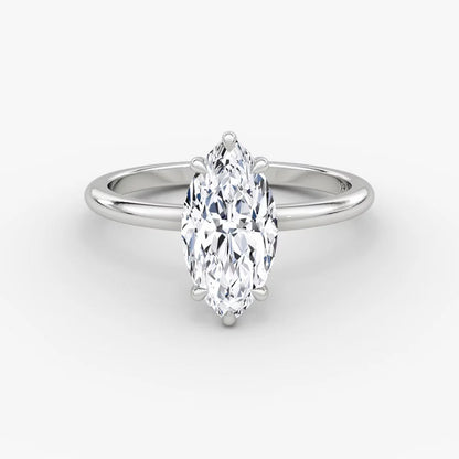 Bornreal Lab-Grown Diamond Marquise Halo Engagement Ring.