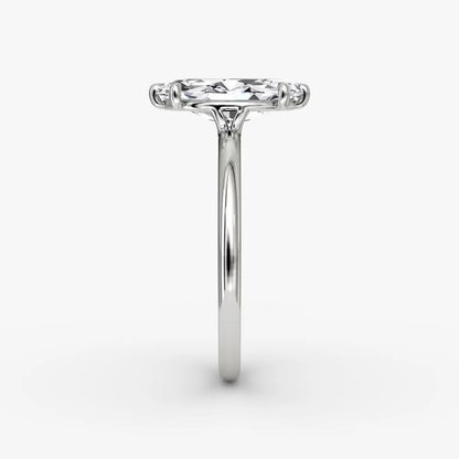 Bornreal Lab-Grown Diamond Marquise Halo Engagement Ring.