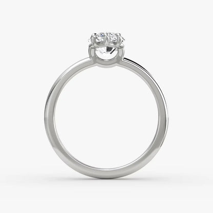 Bornreal Lab-Grown Diamond Marquise Halo Engagement Ring.