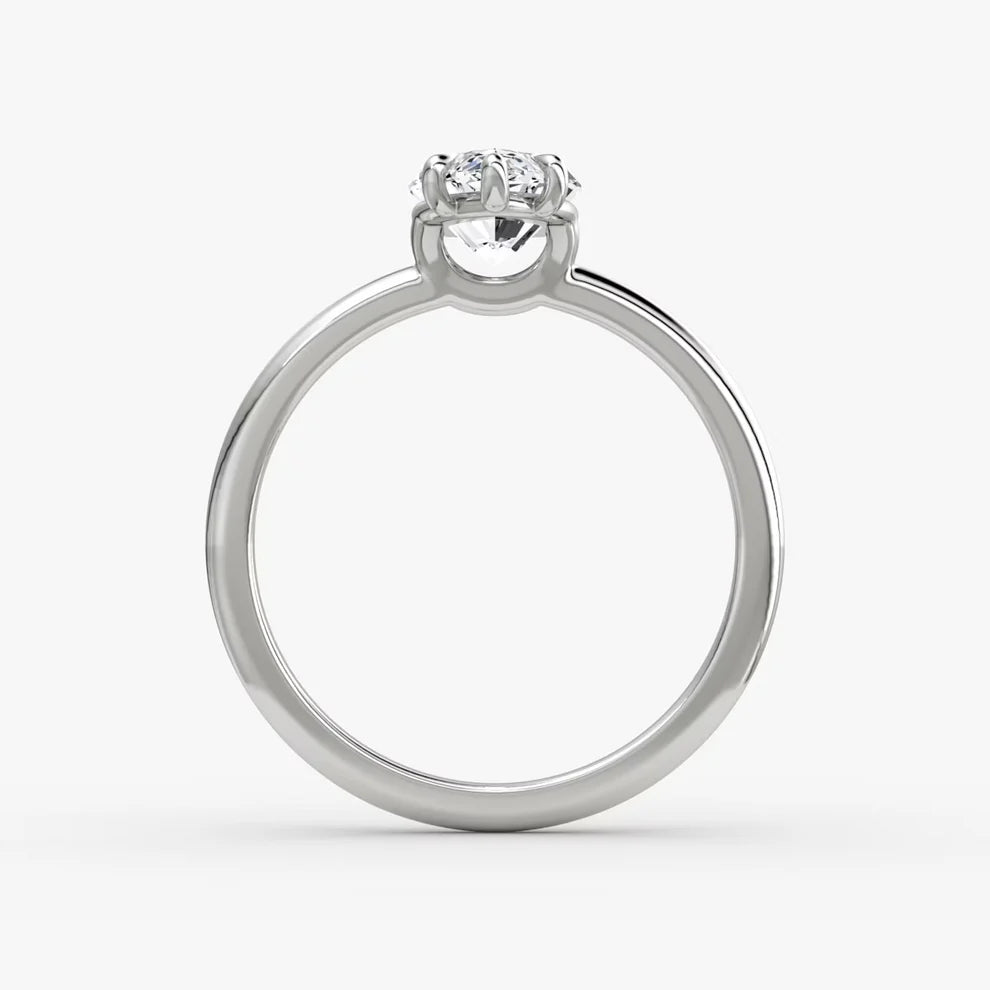 Bornreal Lab-Grown Diamond Marquise Halo Engagement Ring.