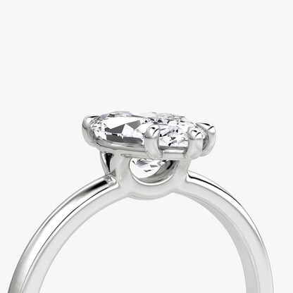 Bornreal Lab-Grown Diamond Marquise Halo Engagement Ring.