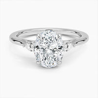 Bornreal Lab-Grown Diamond Oval Three Stone Diamond Engagement Ring.