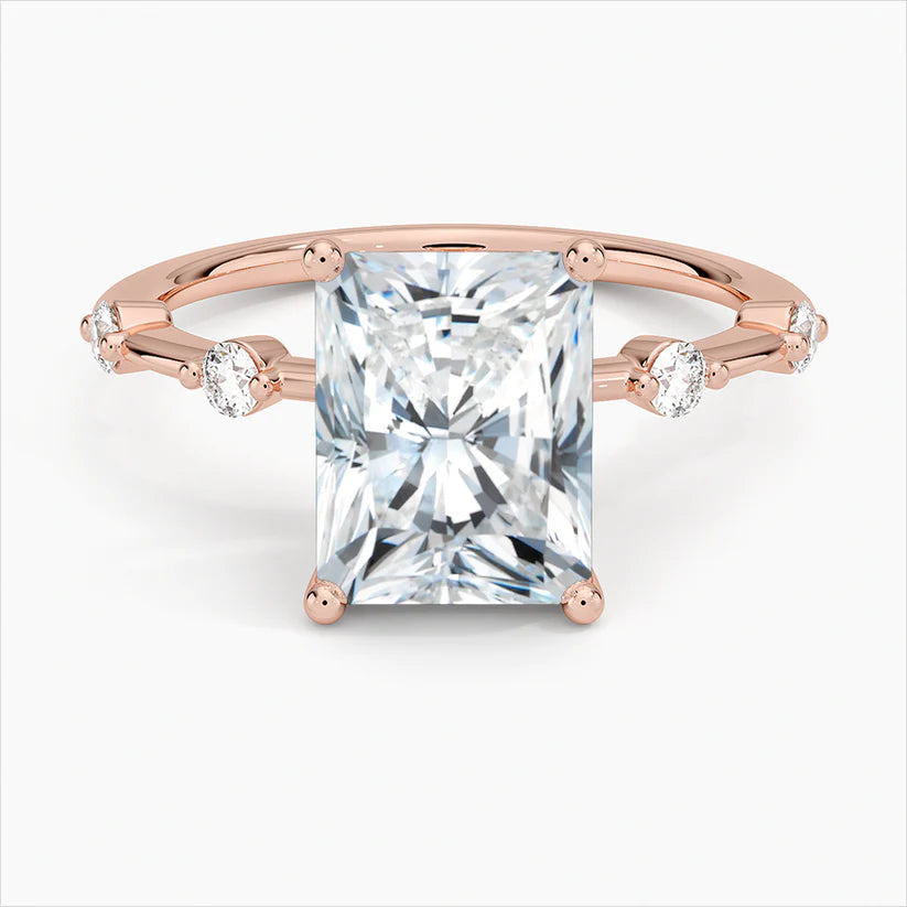 Bornreal Lab-Grown Diamond Rose Gold Radiant Engagement Ring.