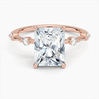 Bornreal Lab-Grown Diamond Rose Gold Radiant Engagement Ring.