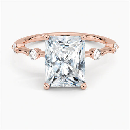 Bornreal Lab-Grown Diamond Rose Gold Radiant Engagement Ring.