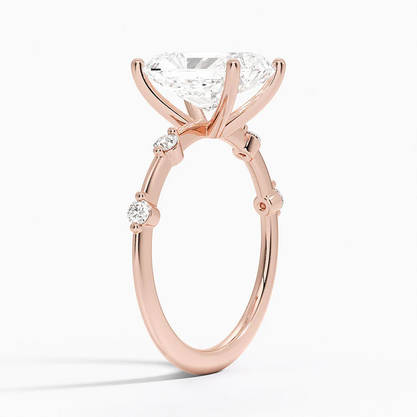 Bornreal Lab-Grown Diamond Rose Gold Radiant Engagement Ring.