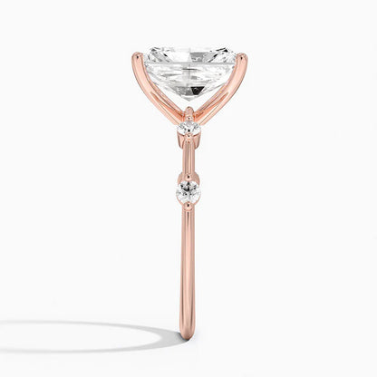 Bornreal Lab-Grown Diamond Rose Gold Radiant Engagement Ring.
