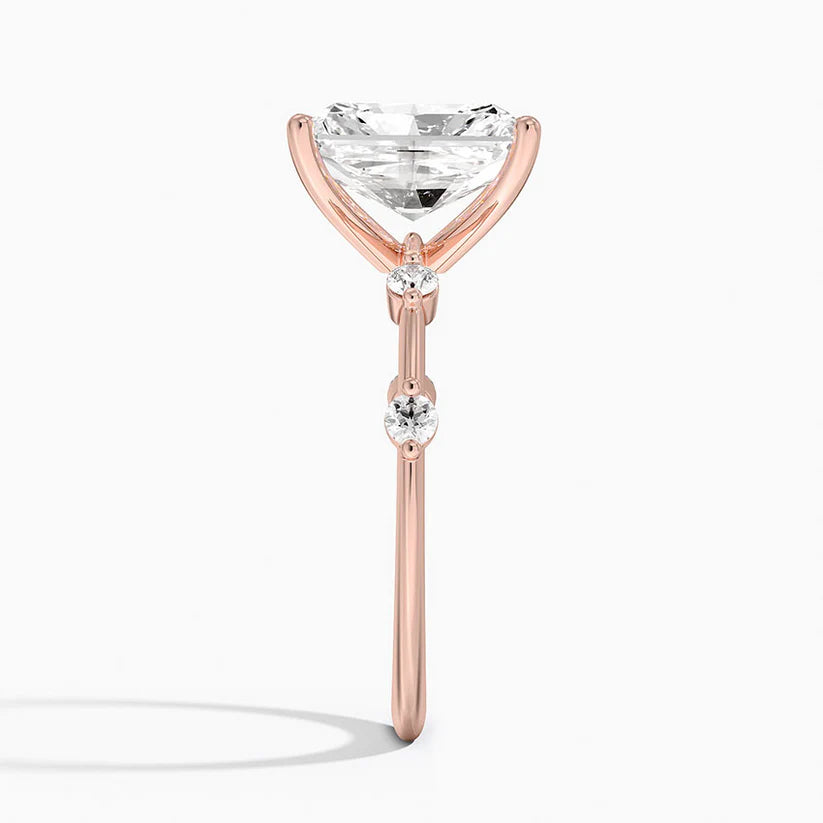Bornreal Lab-Grown Diamond Rose Gold Radiant Engagement Ring.