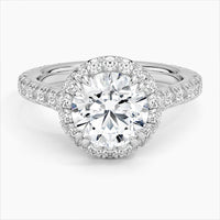 Bornreal Lab-Grown Diamond Round Halo Three-Quarter Coverage Engagement Ring.