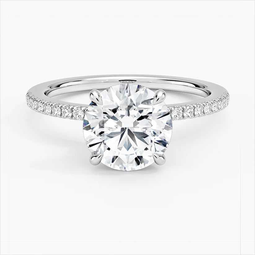 Bornreal Lab-Grown Diamond White Gold Engagement Ring Round Diamond Gemstone Ring Bornreal Jewelry