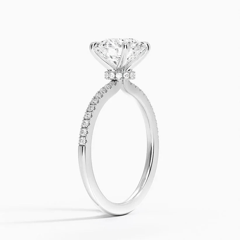 Bornreal Lab-Grown Diamond White Gold Engagement Ring Round Diamond Gemstone Ring Bornreal Jewelry
