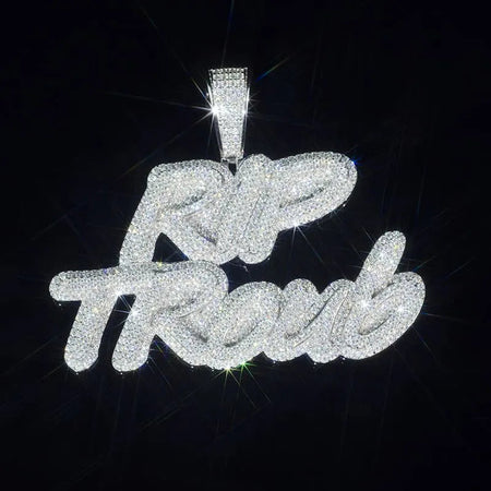 Custom Full Iced Out 925 Silver Name Pendant.