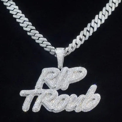 Custom Full Iced Out 925 Silver Name Pendant Bornreal Jewelry
