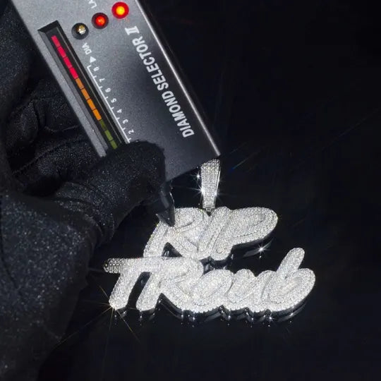 Custom Full Iced Out 925 Silver Name Pendant.