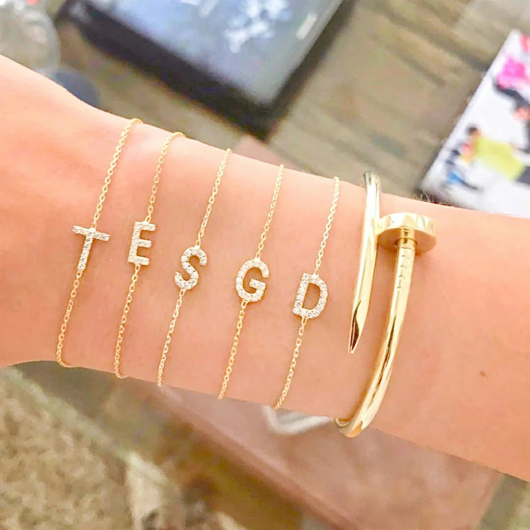 Custom Charm Bracelet – Custom Letters, Numbers & Symbols Personalized Jewelry