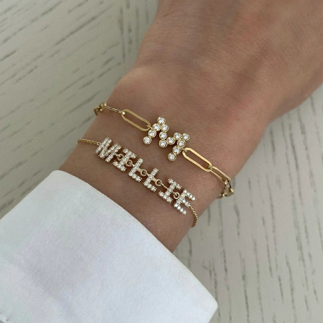 Custom Charm Bracelet – Custom Letters, Numbers & Symbols Personalized Jewelry