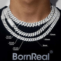 Iced-Out Cuban Link Chain Necklace & Bracelet Show Nobility