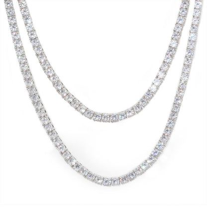 Iced Out 925 Sterling Silver Tennis Chain Necklace with VVS Stone_02