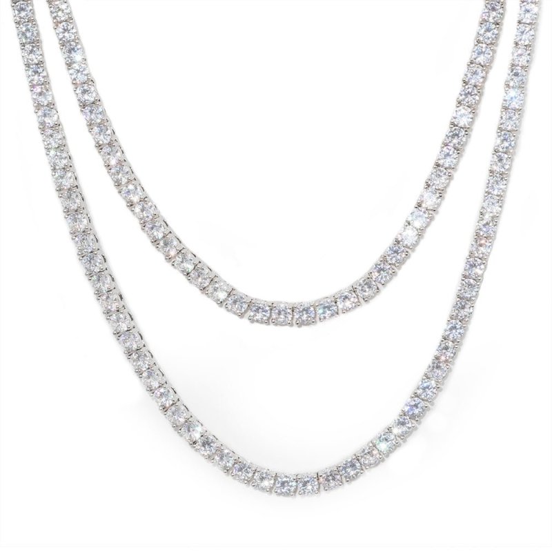 Iced Out 925 Sterling Silver Tennis Chain Necklace with VVS Stone_02