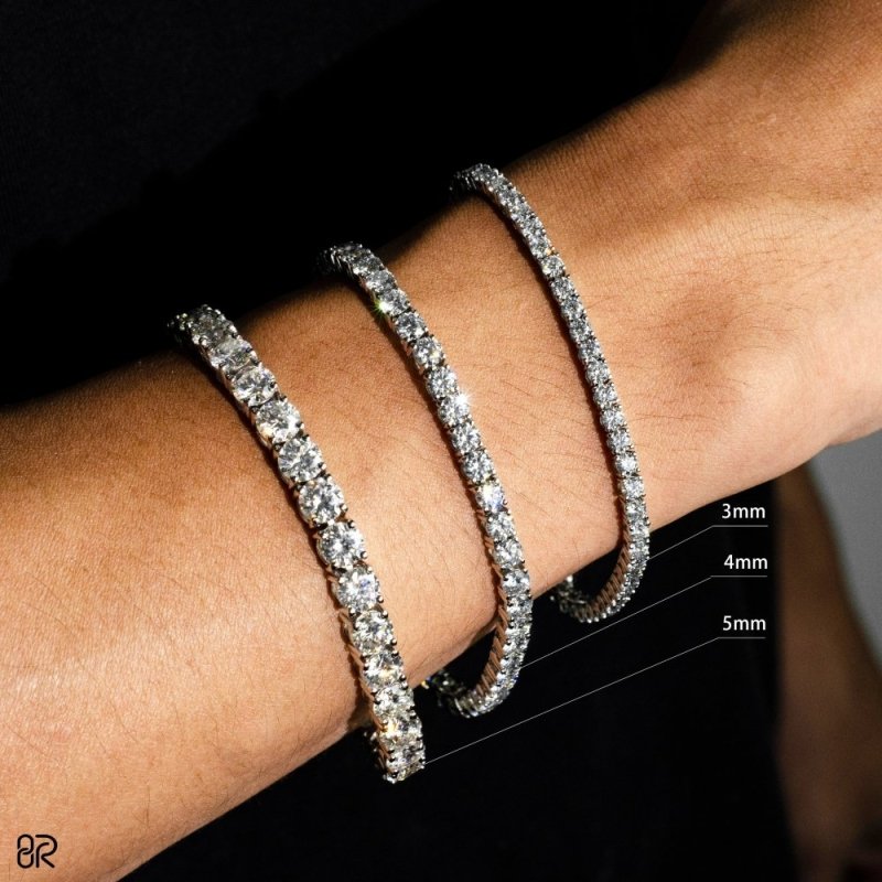 Iced Out Sterling Silver Tennis Chain Bracelet with VVS Diamonds_05