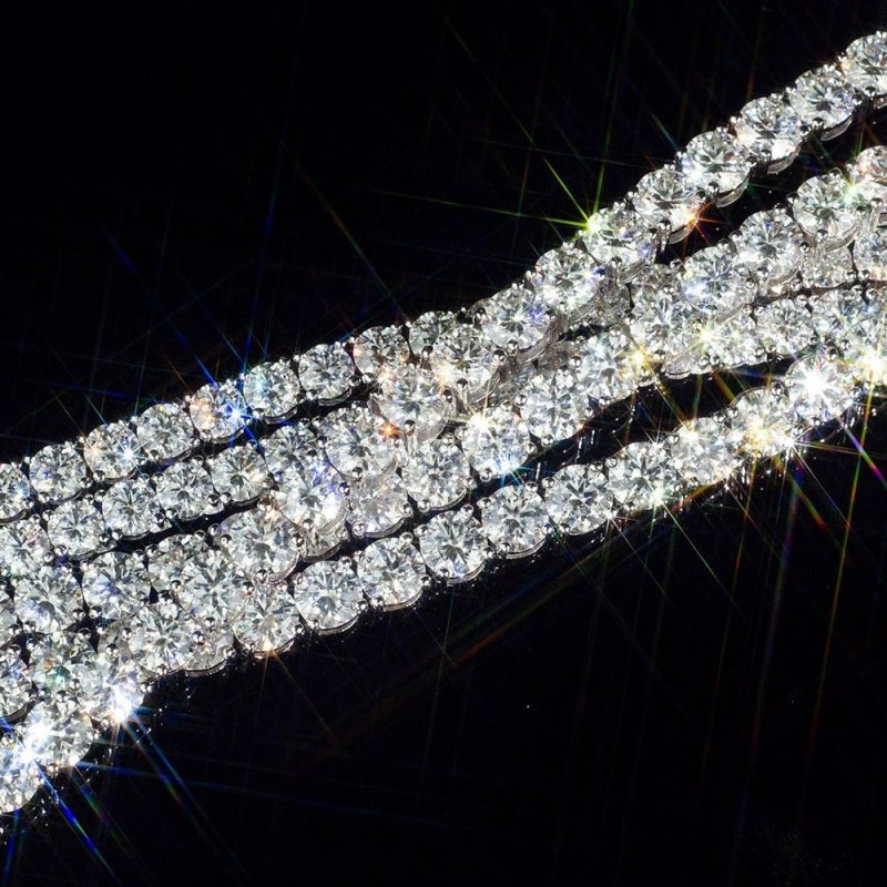 Iced Out Sterling Silver Tennis Chain Bracelet with VVS Diamonds_08