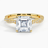 Lab-Grown Diamond Asscher Cut Twisted Engagement Ring.