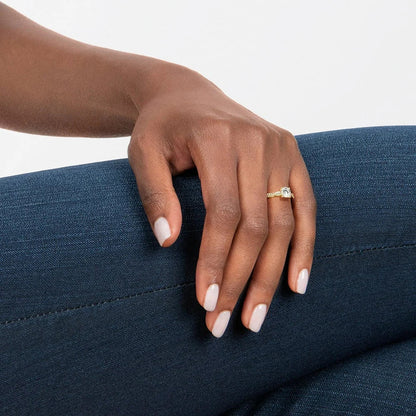 Lab-Grown Diamond Asscher Cut Twisted Engagement Ring.
