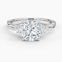 Lab-Grown Diamond Cushion Cut Twisted Vine Engagement Ring.
