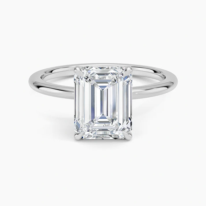 Bornreal Lab-Grown Diamond Emerald Cut Engagement Ring.