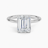Bornreal Lab-Grown Diamond Emerald Cut Engagement Ring.