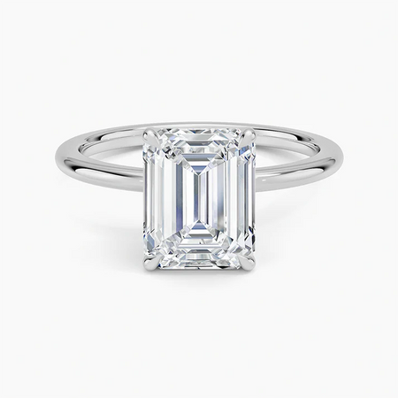 Bornreal Lab-Grown Diamond Emerald Cut Engagement Ring.