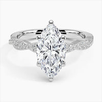 Bornreal Lab-Grown Diamond Marquise Cut Twisted Engagement Ring.