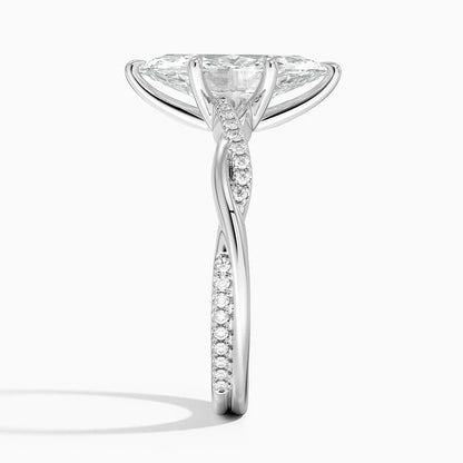 Lab-Grown Diamond Marquise Cut Twisted Vine Engagement Ring.