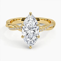 Lab-Grown Diamond Marquise Cut Twisted Vine Engagement Ring.