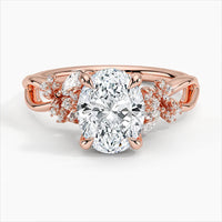 Lab-Grown Diamond Oval Cut Unique Twisted Engagement Ring.