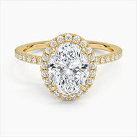 Bornreal Lab-Grown Diamond Oval and Round Cut Engagement Ring.